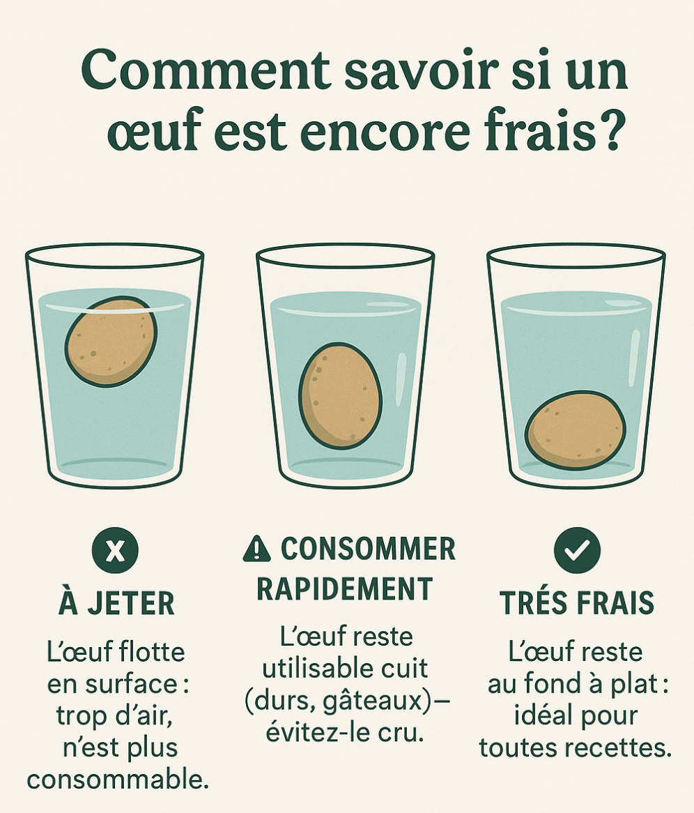 Œuf est encore frais : comment le savoir avec le test de l’eau et les bons gestes de conservation