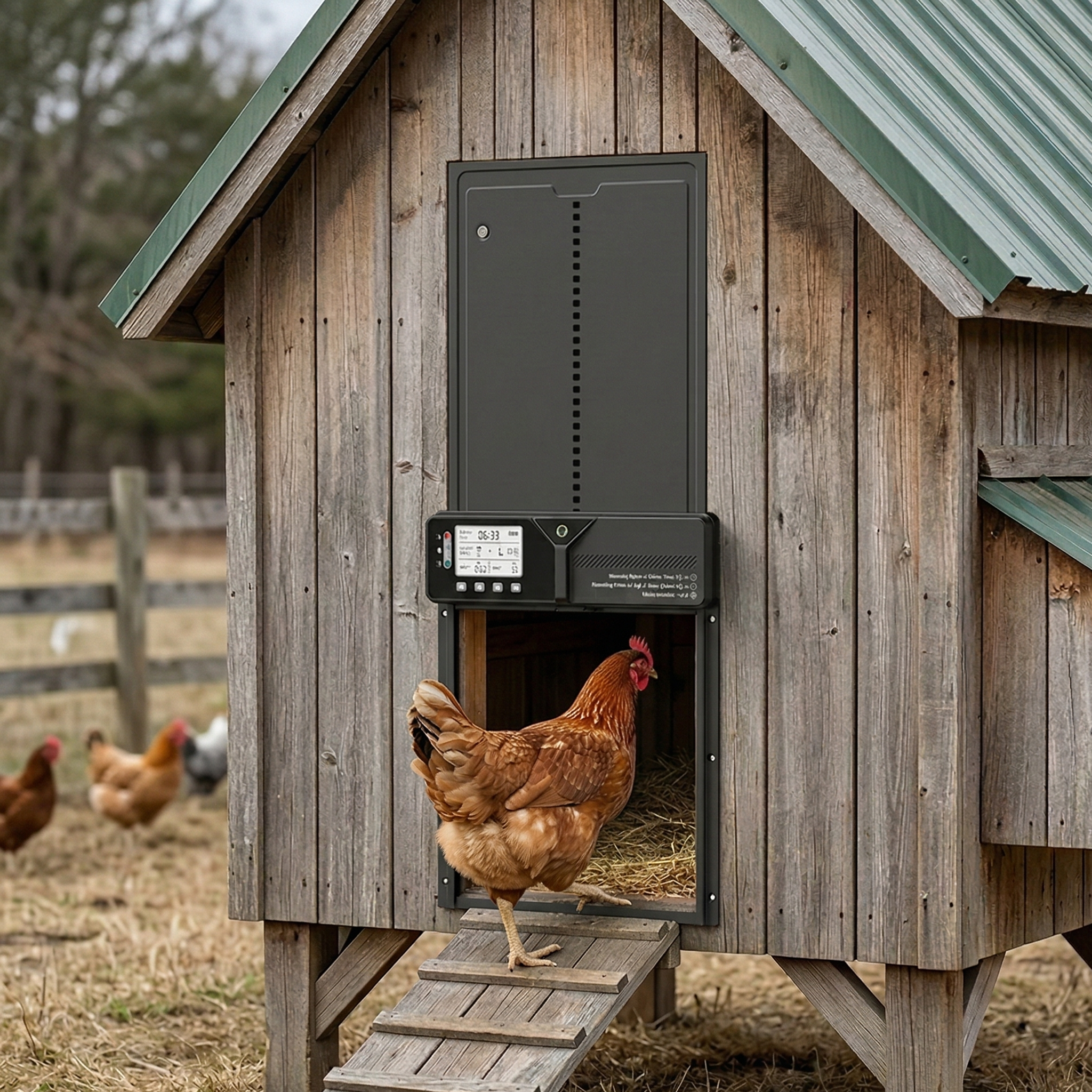 Poules en sécurité la nuit
